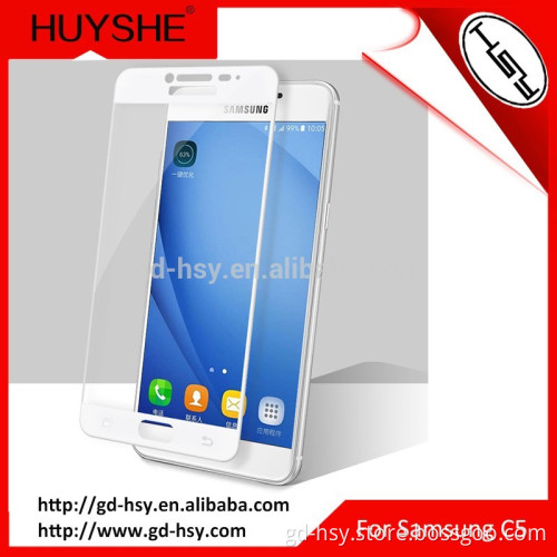 HUYSHE for Samsung Galaxy C5 waterproof 2.5D full cover tempered glass screen protector